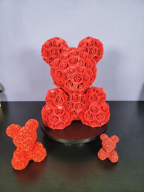 3D Printed Rose Teddy Bear Valetines Day Special - Steez Stock