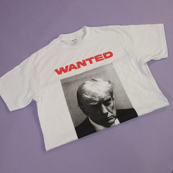 "Wanted" President Donald Trump Puff Print Graphic T - Shirt - Steez Stock